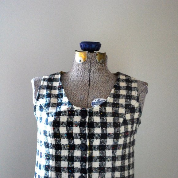 Black & White checkered Wool tweed jumper - Picture 1 of 12